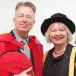 Dr Tom Robinson with Vice-Chancellor Prof Ruth Farwell