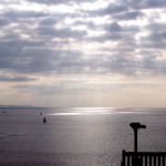 Crepuscular rays over Aberystwyth