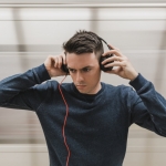 Man listening on headphones