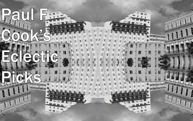 abstract hotel flipped and mirrored, black and white